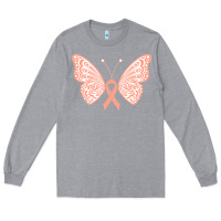 Heather Grey gynecologic cancer support t  shirt gynecological cancer awareness pea Long Sleeve Tee - linhVisuals