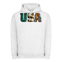 Usa Basic Bold Font Western Urban Hoodie | Teevron