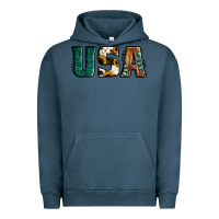 Pigment Midnight Navy usa basic bold font western Urban Hoodie - Jasminsmagicworld