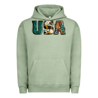 Pigment Oil Green usa basic bold font western Urban Hoodie - Jasminsmagicworld