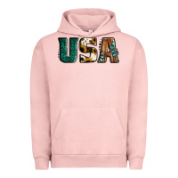 Pigment Salmon usa basic bold font western Urban Hoodie - Jasminsmagicworld