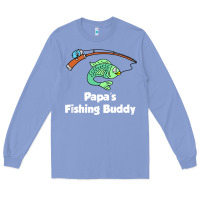Colony Blue kids papa's fishing buddy grandson or granddaughter fish t shirt Long Sleeve Tee - linhVisuals