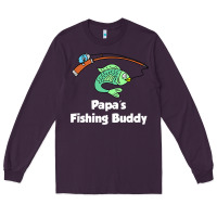 Plum kids papa's fishing buddy grandson or granddaughter fish t shirt Long Sleeve Tee - linhVisuals