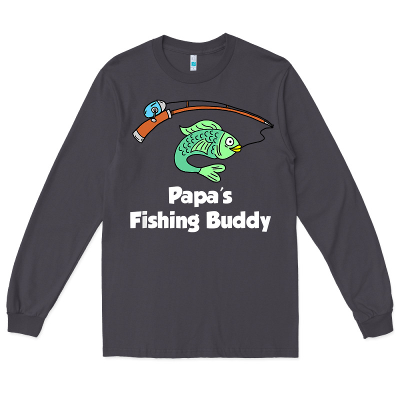 Kids Papa's Fishing Buddy Grandson Or Granddaughter Fish T Shirt Long Sleeve Tee by linhVisuals | Teevron