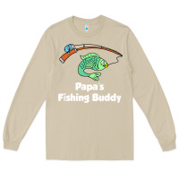 Mushroom kids papa's fishing buddy grandson or granddaughter fish t shirt Long Sleeve Tee - linhVisuals