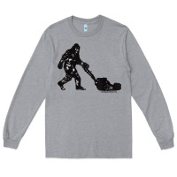 Heather Grey mens mowing bigfoot   golf course superintendent maintenance turf t sh Long Sleeve Tee - linhVisuals
