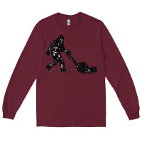 Burgundy mens mowing bigfoot   golf course superintendent maintenance turf t sh Long Sleeve Tee - linhVisuals