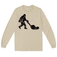 Mushroom mens mowing bigfoot   golf course superintendent maintenance turf t sh Long Sleeve Tee - linhVisuals