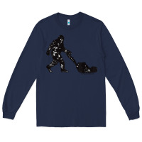 Navy mens mowing bigfoot   golf course superintendent maintenance turf t sh Long Sleeve Tee - linhVisuals