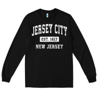 Black jersey city new jersey nj vintage established sports design pullover h Long Sleeve Tee - linhVisuals