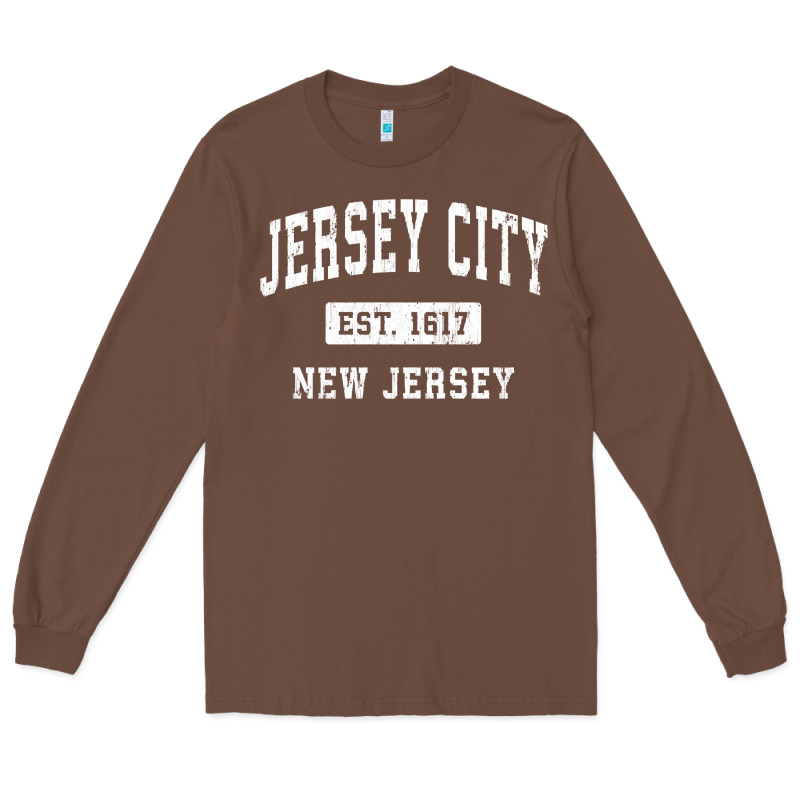 Jersey City New Jersey Nj Vintage Established Sports Design Pullover H Long Sleeve Tee by linhVisuals | Teevron