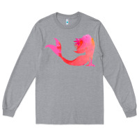 Heather Grey mermaid t  shirt pink mermaid t  shirt Long Sleeve Tee - linhVisuals