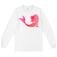 White mermaid t  shirt pink mermaid t  shirt Long Sleeve Tee - linhVisuals