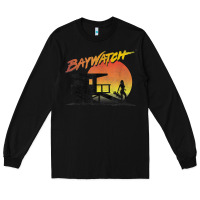 Black baywatch lifeguard sunset t shirt Long Sleeve Tee - linhVisuals