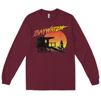 Burgundy baywatch lifeguard sunset t shirt Long Sleeve Tee - linhVisuals