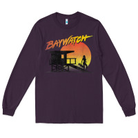 Plum baywatch lifeguard sunset t shirt Long Sleeve Tee - linhVisuals