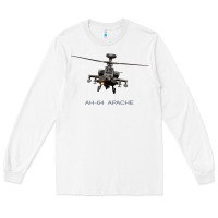 White ah 64 apache longbow helicopter t shirt t shirt Long Sleeve Tee - linhVisuals