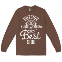 Outside Is The Best Side For Outdoor Campers And Hikers T Shirt Long Sleeve Tee | Teevron