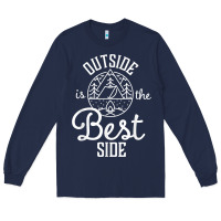 Navy outside is the best side for outdoor campers and hikers t shirt Long Sleeve Tee - linhVisuals