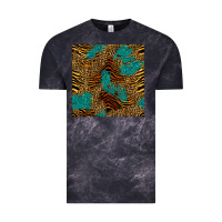 Cloud Black tiger leopard turquoise glitter seamless pattern Vintage Tee - BundleAndBundleShop