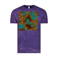 Cloud Purple tiger leopard turquoise glitter seamless pattern Vintage Tee - BundleAndBundleShop