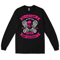 Black biker gear motorcycle gifts biker chick i ride my biker tank top Long Sleeve Tee - linhVisuals