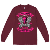 Burgundy biker gear motorcycle gifts biker chick i ride my biker tank top Long Sleeve Tee - linhVisuals