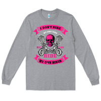 Heather Grey biker gear motorcycle gifts biker chick i ride my biker tank top Long Sleeve Tee - linhVisuals