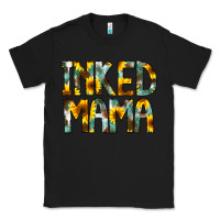 Black Inked Mama Flowers Classic Tee - CowCowDesign