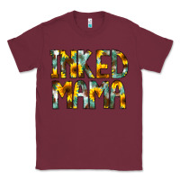 Burgundy Inked Mama Flowers Classic Tee - CowCowDesign