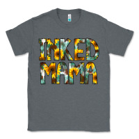 Charcoal Heather Inked Mama Flowers Classic Tee - CowCowDesign