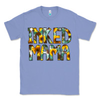 Colony Blue Inked Mama Flowers Classic Tee - CowCowDesign