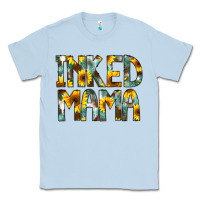 Dusty Blue Inked Mama Flowers Classic Tee - CowCowDesign
