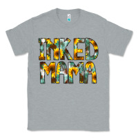 Heather Grey Inked Mama Flowers Classic Tee - CowCowDesign