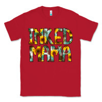 Red Inked Mama Flowers Classic Tee - CowCowDesign