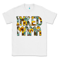 White Inked Mama Flowers Classic Tee - CowCowDesign