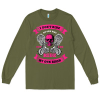 Army Green biker gear motorcycle gifts biker chick i ride my biker tank top Long Sleeve Tee - linhVisuals
