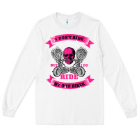 White biker gear motorcycle gifts biker chick i ride my biker tank top Long Sleeve Tee - linhVisuals