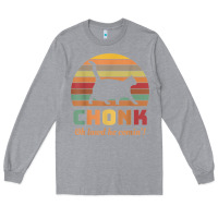 Heather Grey chonk cat scale meme retro oh lawd he comin' memes t shirt Long Sleeve Tee - linhVisuals