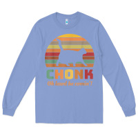 Colony Blue chonk cat scale meme retro oh lawd he comin' memes t shirt Long Sleeve Tee - linhVisuals