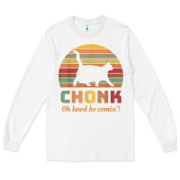 White chonk cat scale meme retro oh lawd he comin' memes t shirt Long Sleeve Tee - linhVisuals