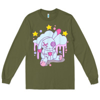 Army Green bunny pastel goth voodoo doll t shirt Long Sleeve Tee - linhVisuals