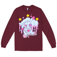 Burgundy bunny pastel goth voodoo doll t shirt Long Sleeve Tee - linhVisuals