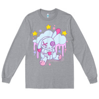 Heather Grey bunny pastel goth voodoo doll t shirt Long Sleeve Tee - linhVisuals
