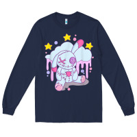 Navy bunny pastel goth voodoo doll t shirt Long Sleeve Tee - linhVisuals