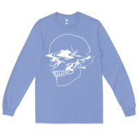 Colony Blue creepy cool egirl eboy pastel goth vaporwave glitch skull sweatshirt Long Sleeve Tee - linhVisuals