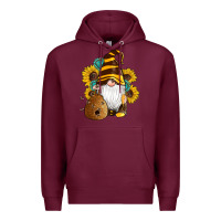 Burgundy western bee gnomes beehive honey sunflowers gemstone Premium Hoodie - Artiststas