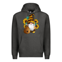 Charcoal Heather western bee gnomes beehive honey sunflowers gemstone Premium Hoodie - Artiststas