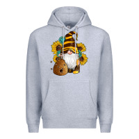Heather Grey western bee gnomes beehive honey sunflowers gemstone Premium Hoodie - Artiststas