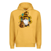 Mustard western bee gnomes beehive honey sunflowers gemstone Premium Hoodie - Artiststas
